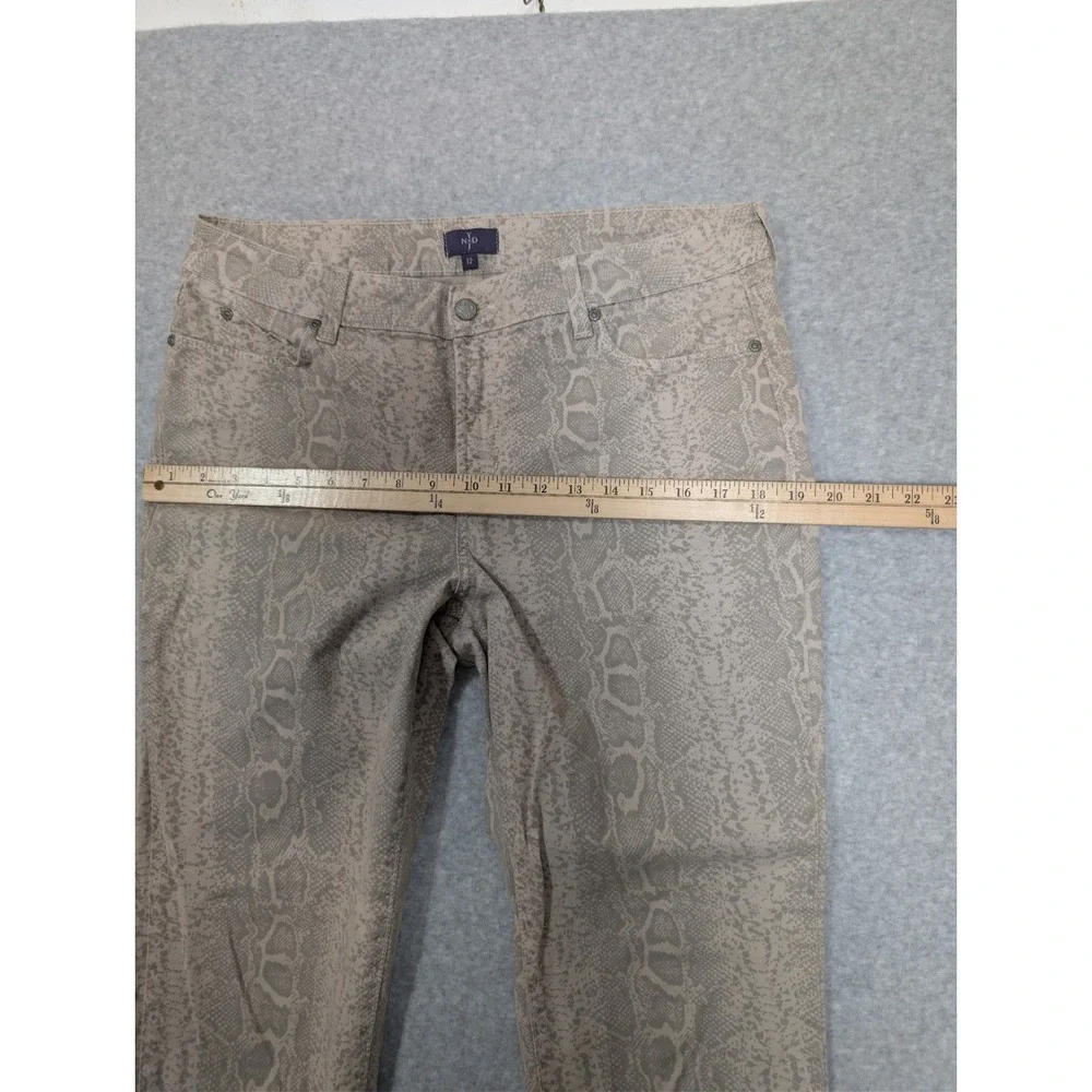 NYDJ Pants Womens 12 Beige Snakeskin Print Skinny Lift Tuck Stretch Made in USA - Picture 8 of 12